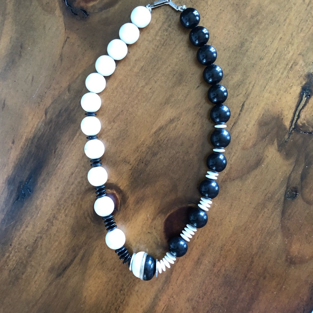 Vintage black and white necklace